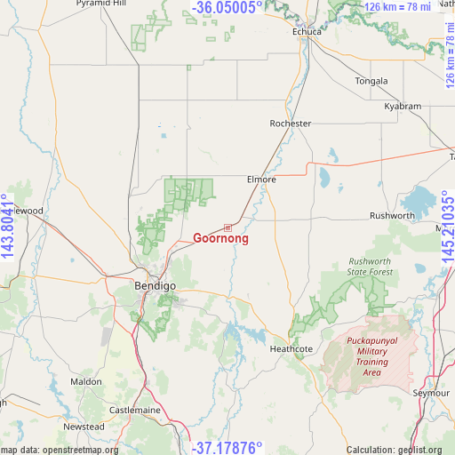 Goornong on map