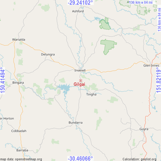 Gilgai on map