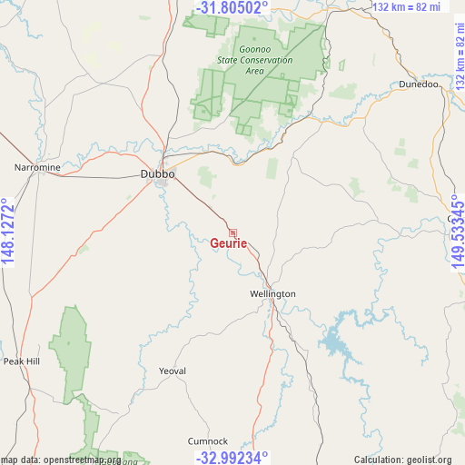 Geurie on map