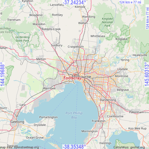 Footscray on map