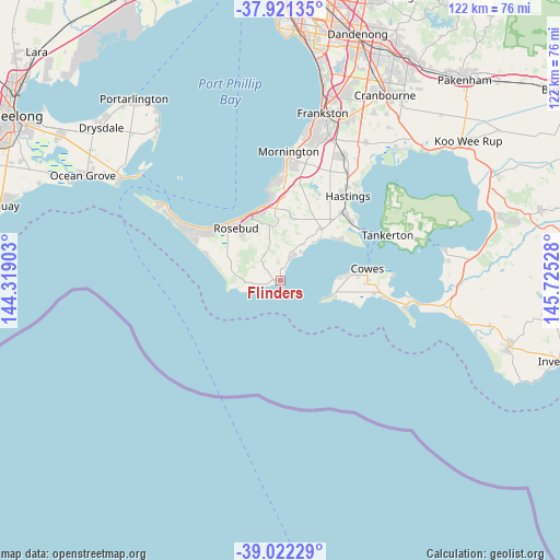 Flinders on map