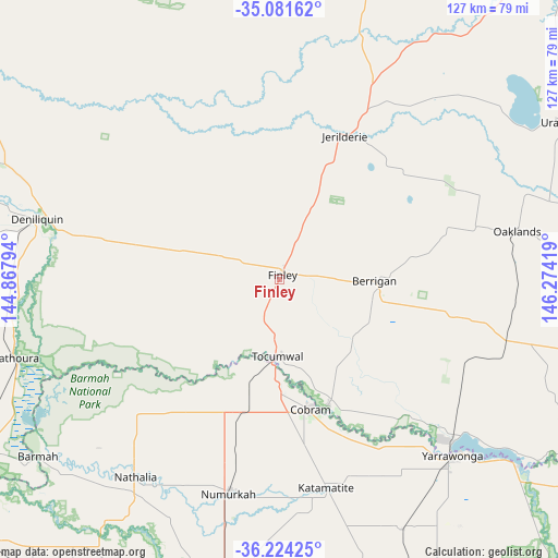 Finley on map