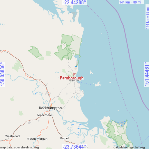 Farnborough on map