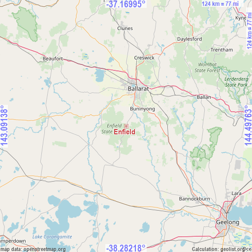 Enfield on map