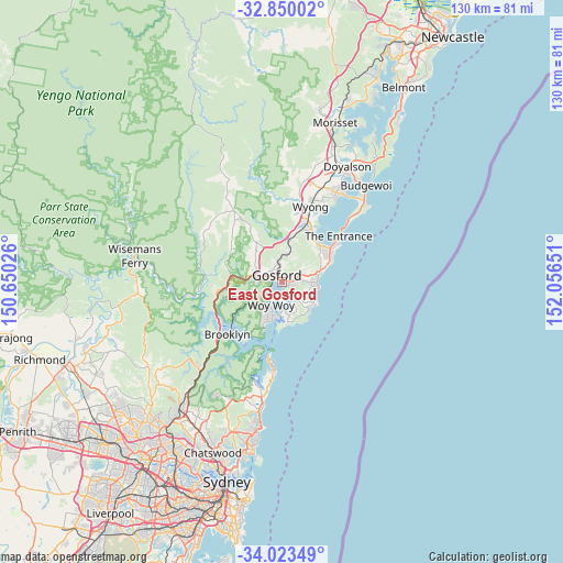 East Gosford on map