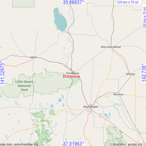 Dimboola on map