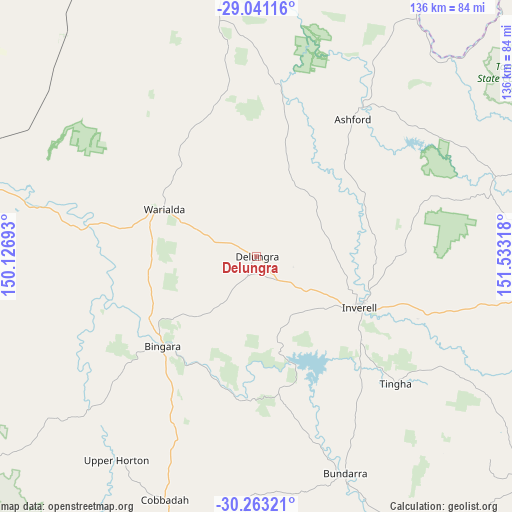 Delungra on map