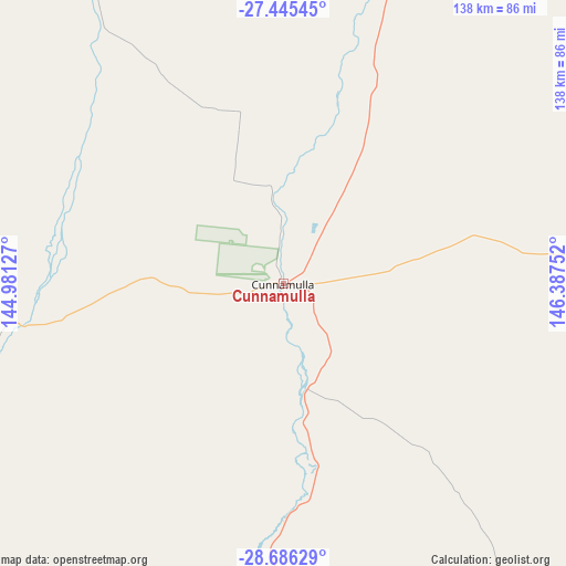 Cunnamulla on map