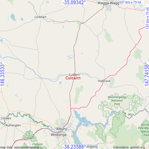 Culcairn on map