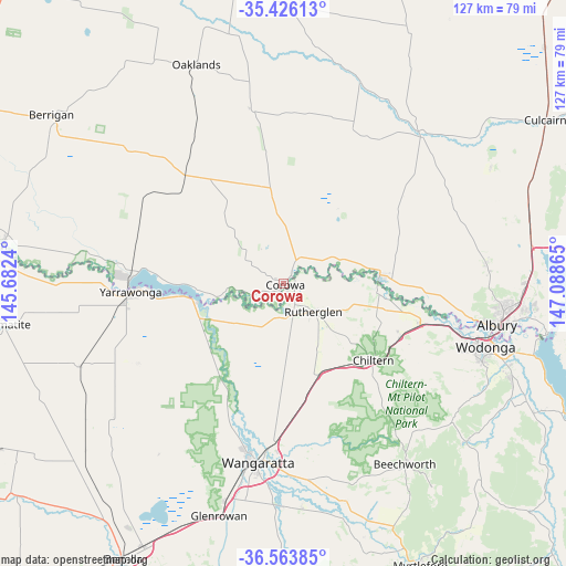 Corowa on map