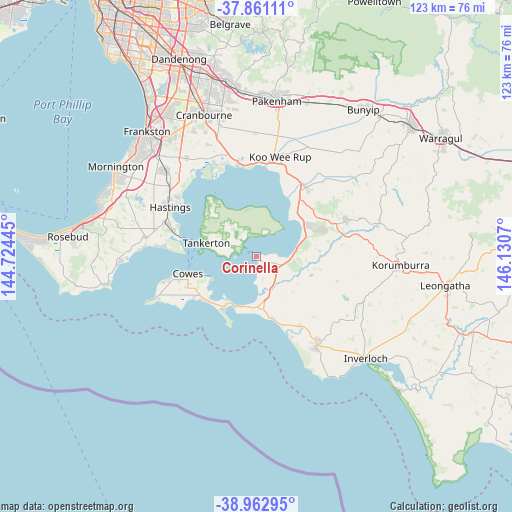 Corinella on map