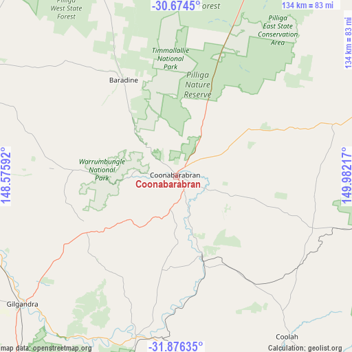 Coonabarabran on map