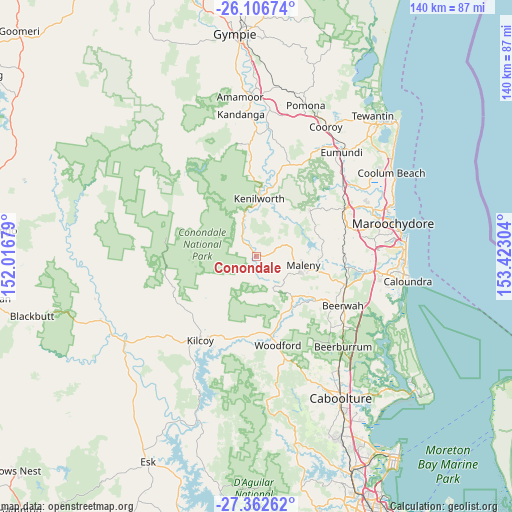 Conondale on map