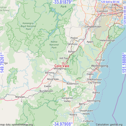 Colo Vale on map