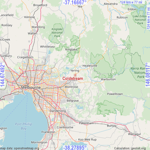 Coldstream on map