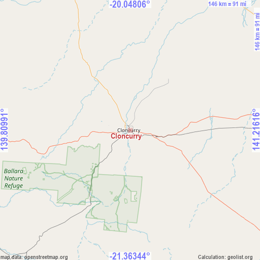 Cloncurry on map