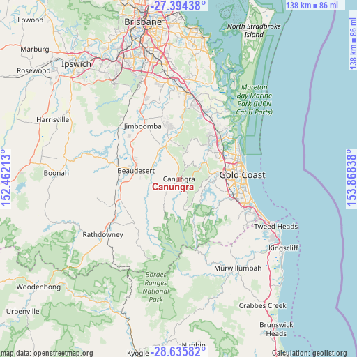 Canungra on map
