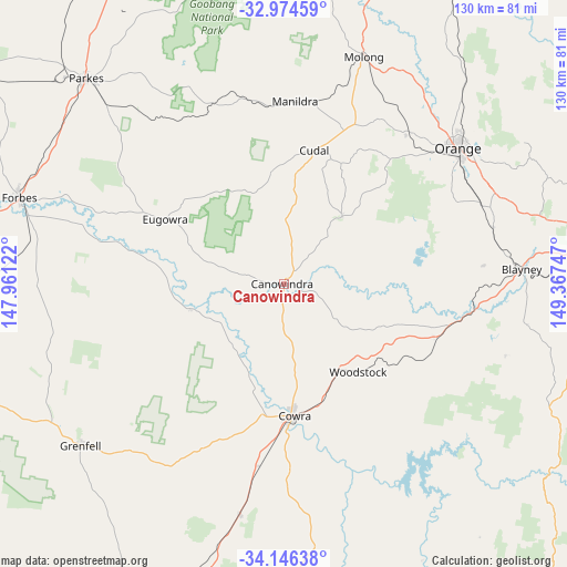 Canowindra on map