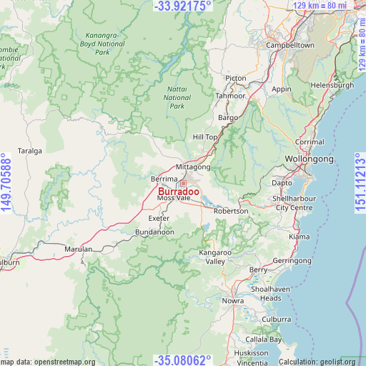 Burradoo on map