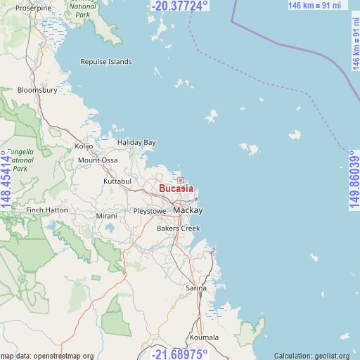 Bucasia on map