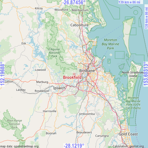 Brookfield on map