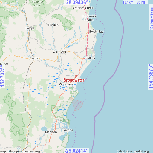 Broadwater on map