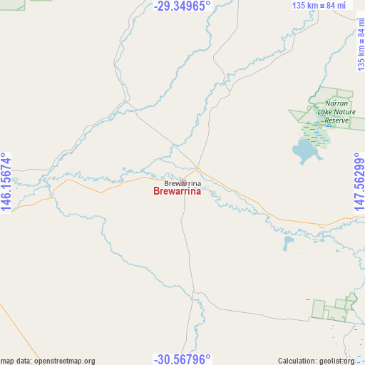 Brewarrina on map