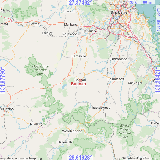 Boonah on map