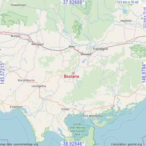 Boolarra on map