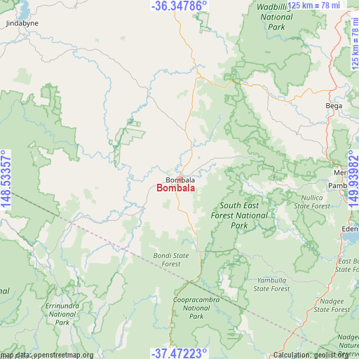 Bombala on map