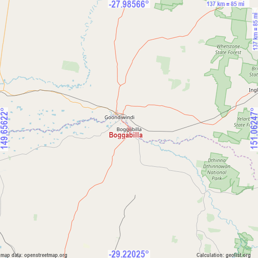 Boggabilla on map