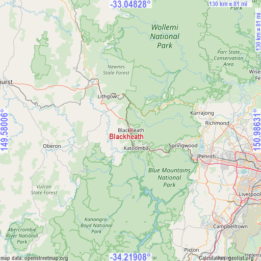Blackheath on map