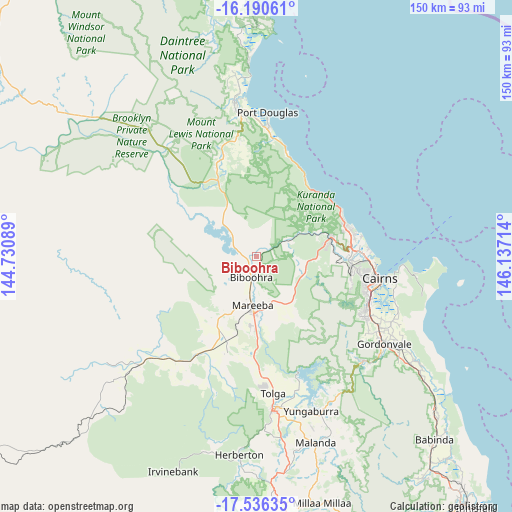 Biboohra on map