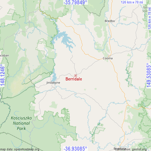 Berridale on map