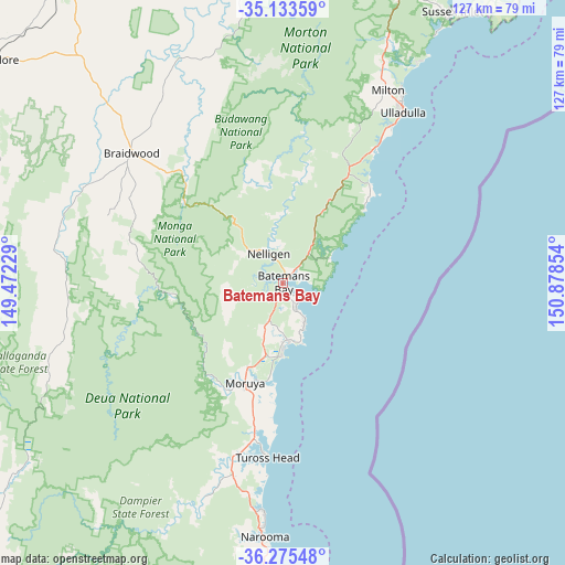 Batemans Bay on map