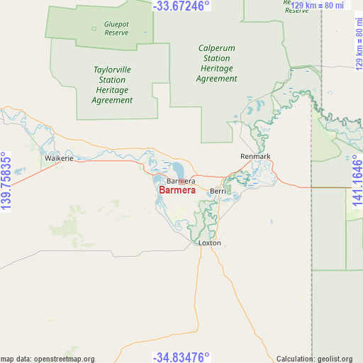 Barmera on map