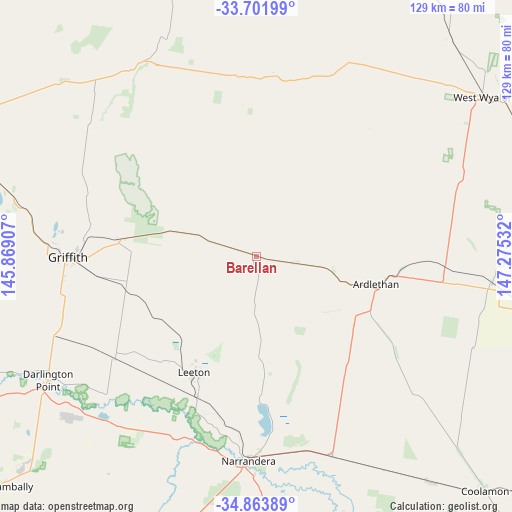 Barellan on map