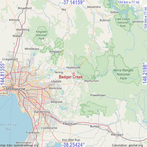 Badger Creek on map