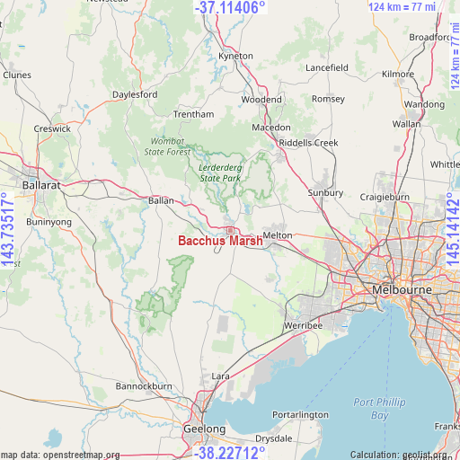 Bacchus Marsh on map