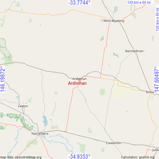 Ardlethan on map