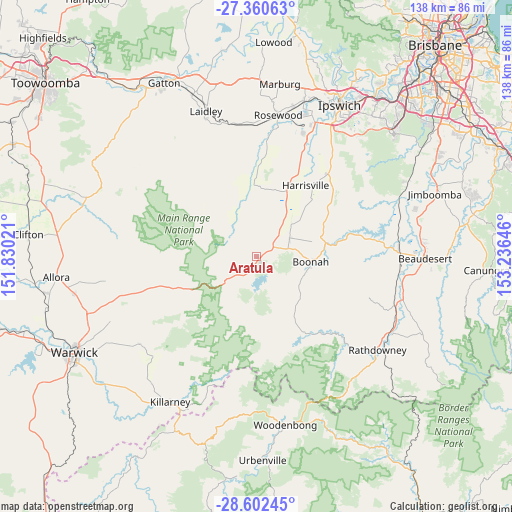 Aratula on map