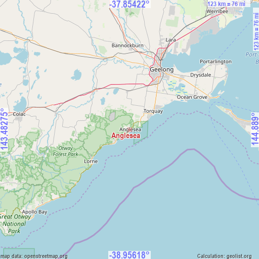 Anglesea on map