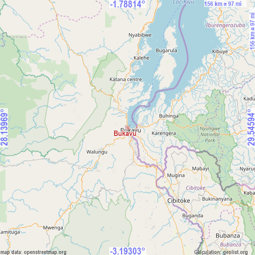 Bukavu on map