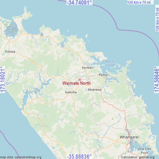 Waimate North on map