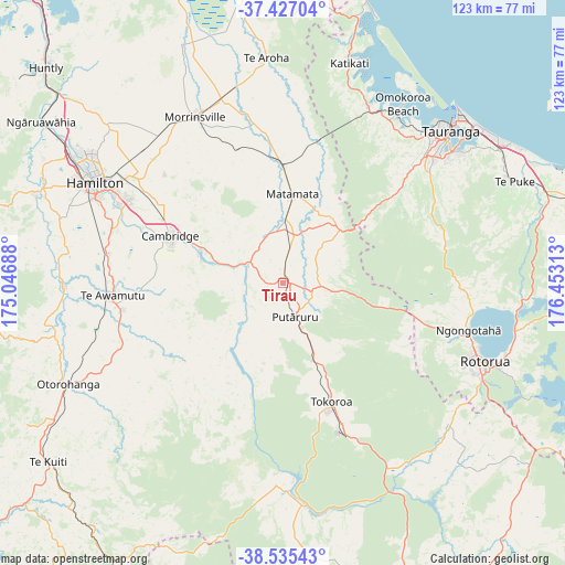 Tirau on map
