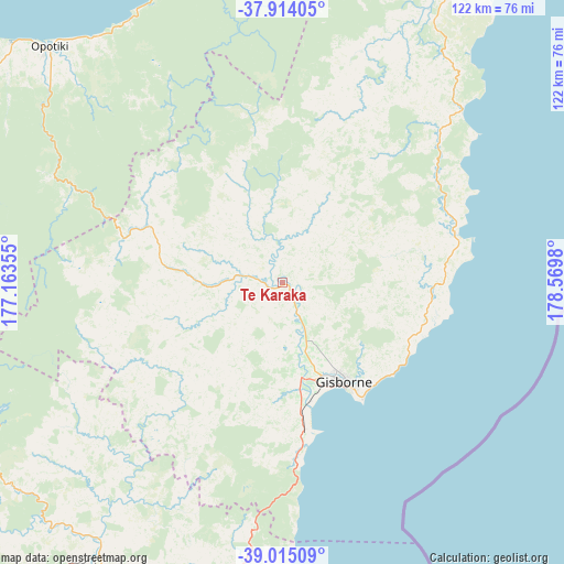 Te Karaka on map