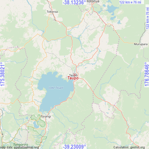 Taupo on map