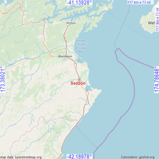 Seddon on map
