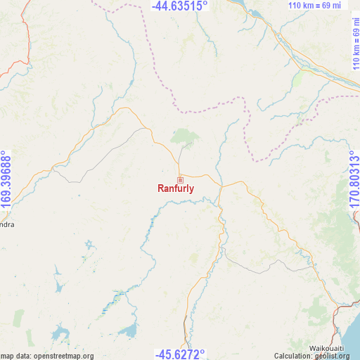 Ranfurly on map