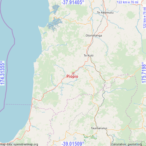 Piopio on map